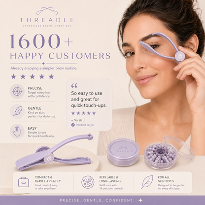 Threadle reusable brow threading tool for sensitive skin